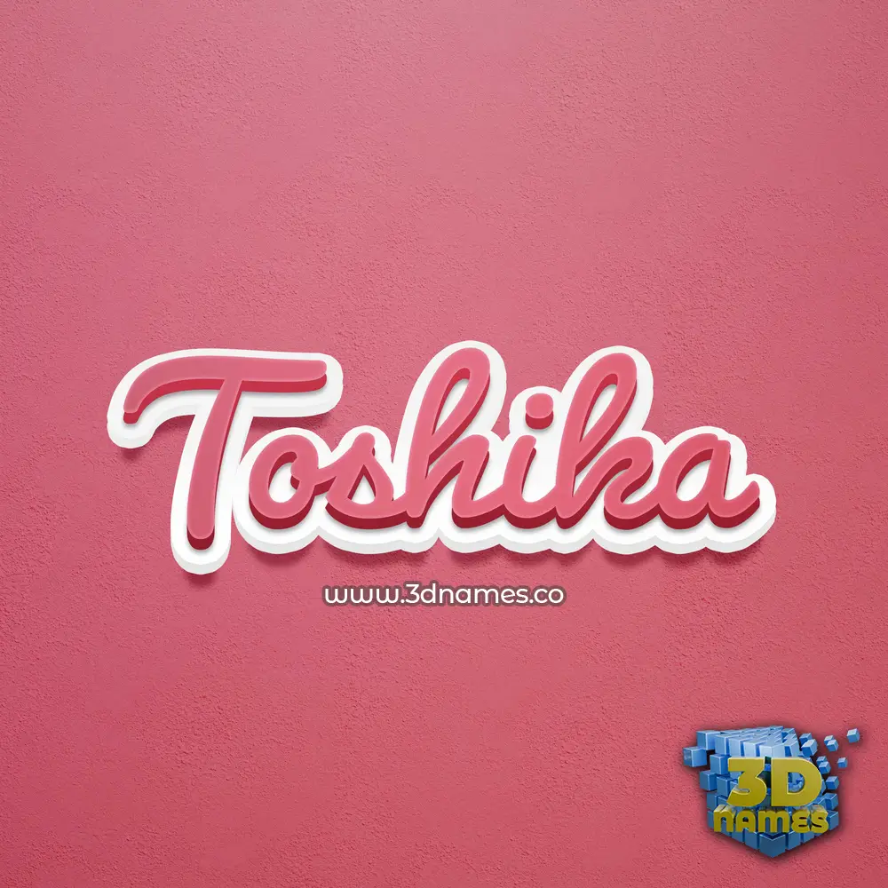 toshika in Red Scribble style - 3D name wallpaper