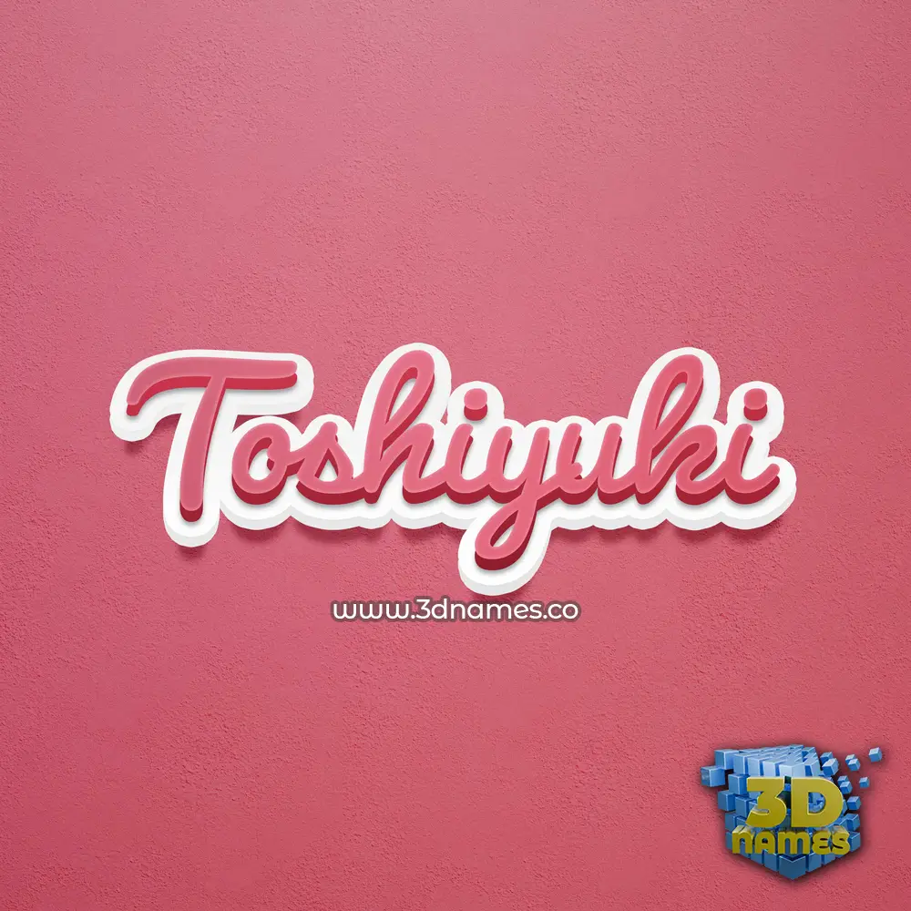 toshiyuki in Red Scribble style - 3D name wallpaper