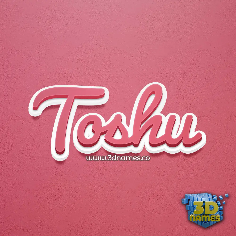 toshu in Red Scribble style - 3D name wallpaper