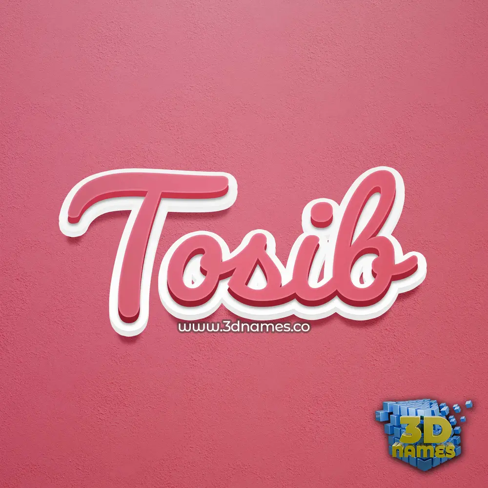 tosib in Red Scribble style - 3D name wallpaper