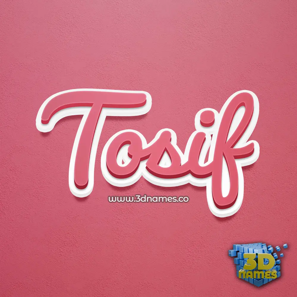 tosif in Red Scribble style - 3D name wallpaper