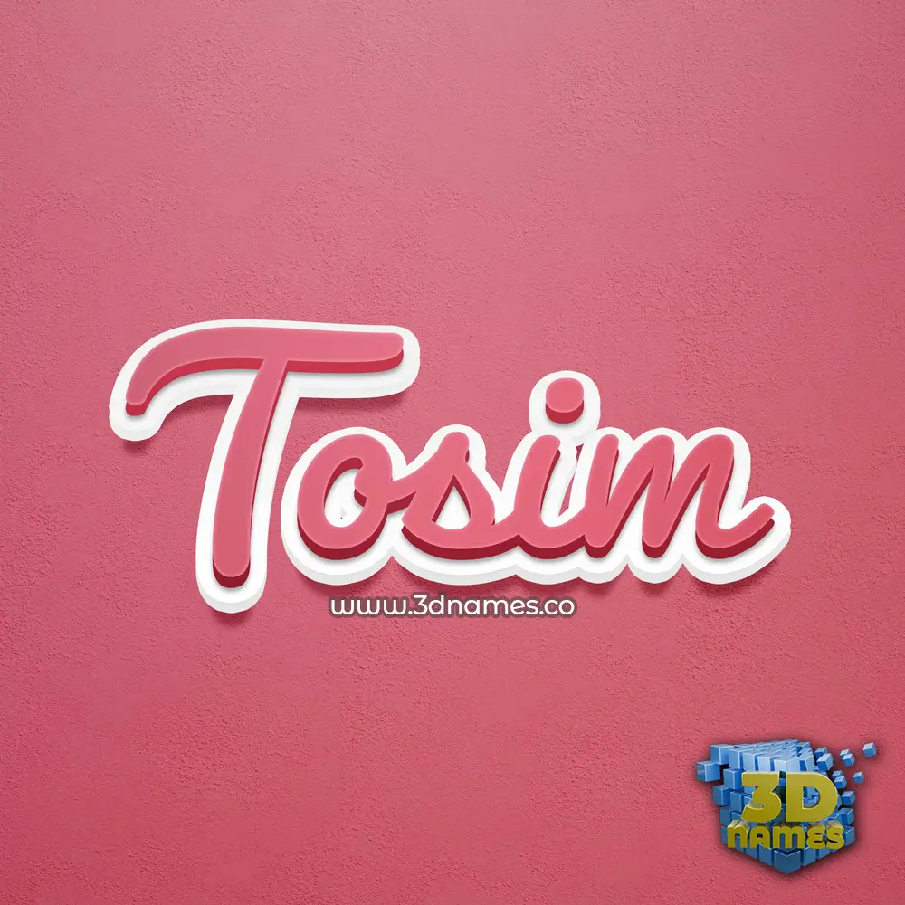 tosim in Red Scribble style - 3D name wallpaper