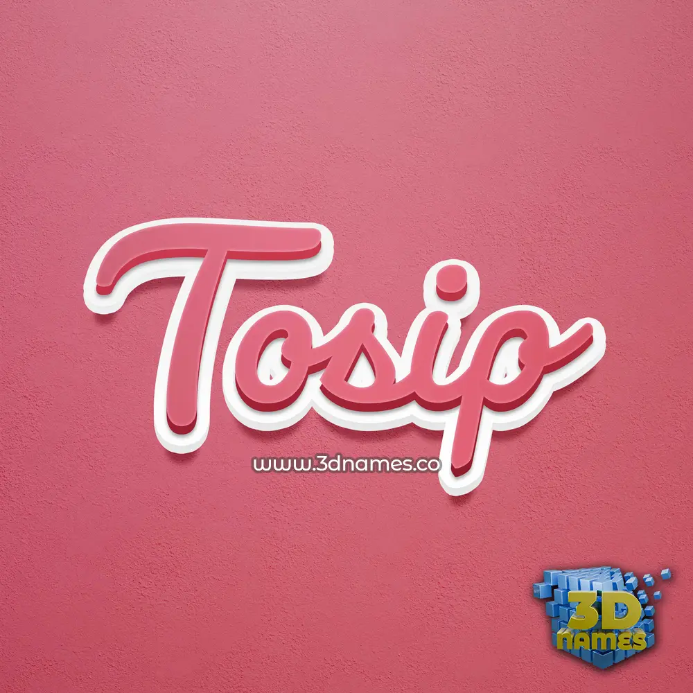 tosip in Red Scribble style - 3D name wallpaper