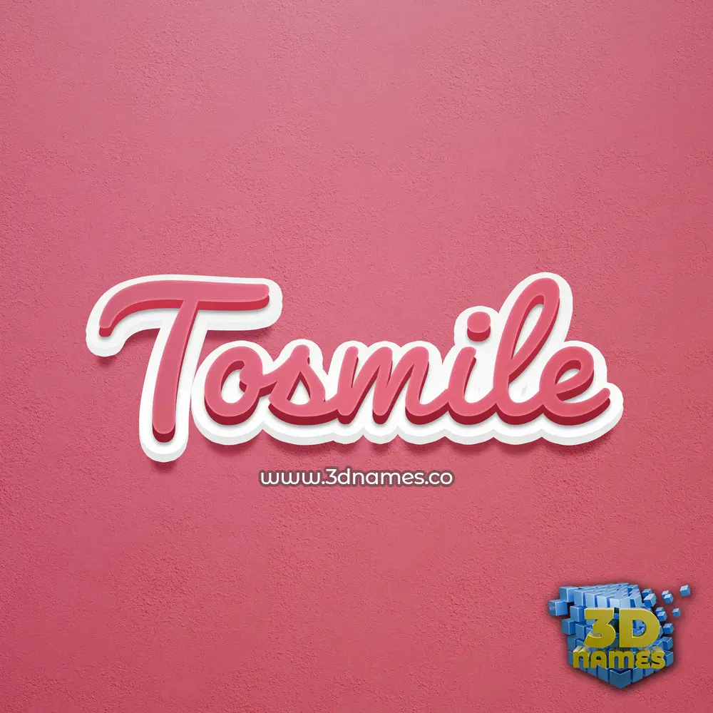 tosmile in Red Scribble style - 3D name wallpaper