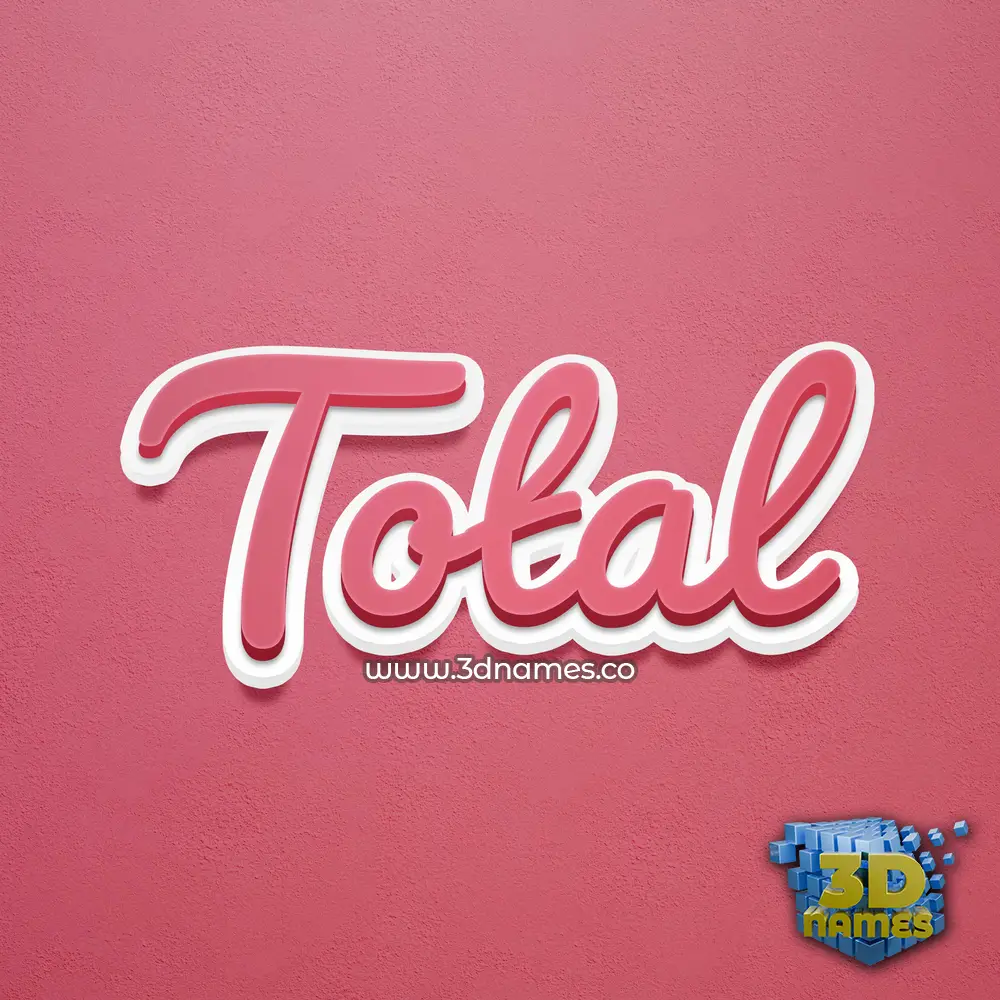 total in Red Scribble style - 3D name wallpaper