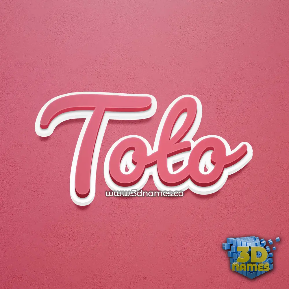 toto in Red Scribble style - 3D name wallpaper