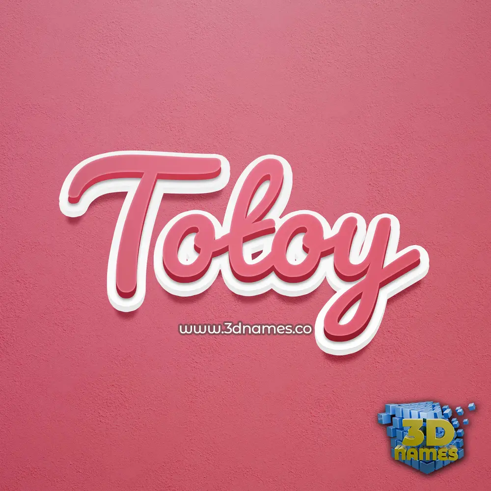 totoy in Red Scribble style - 3D name wallpaper