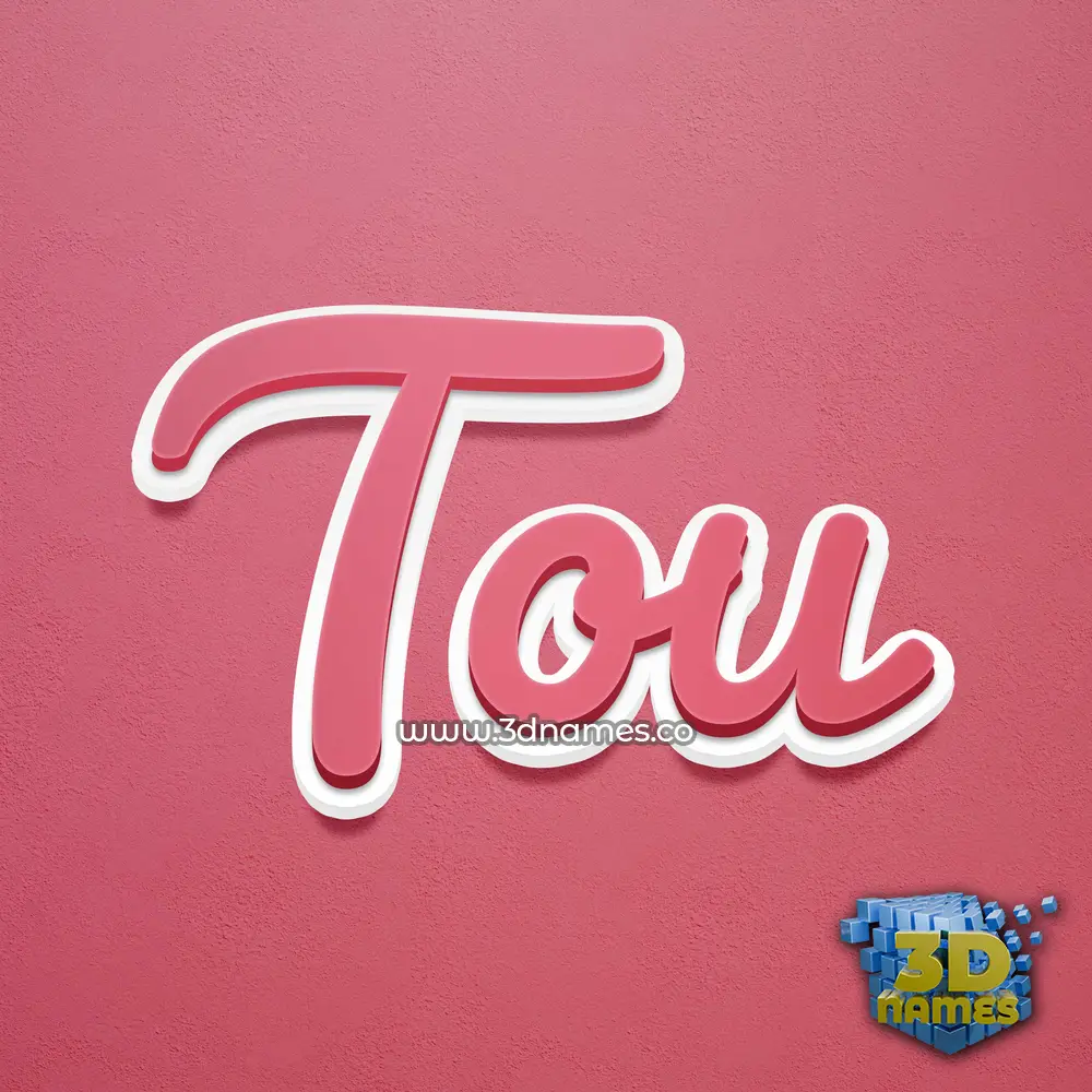 tou in Red Scribble style - 3D name wallpaper