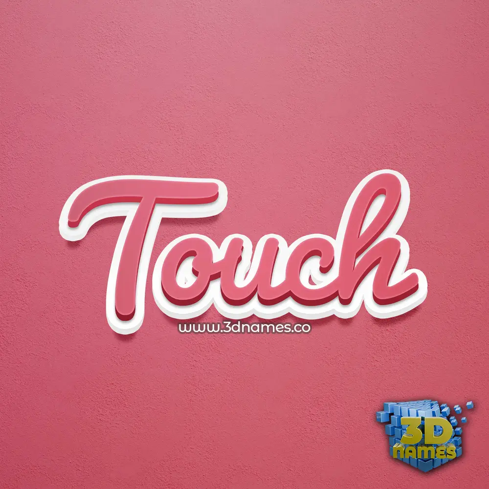 touch in Red Scribble style - 3D name wallpaper