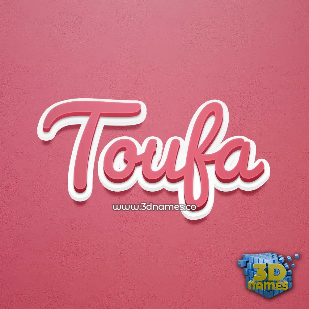 toufa in Red Scribble style - 3D name wallpaper