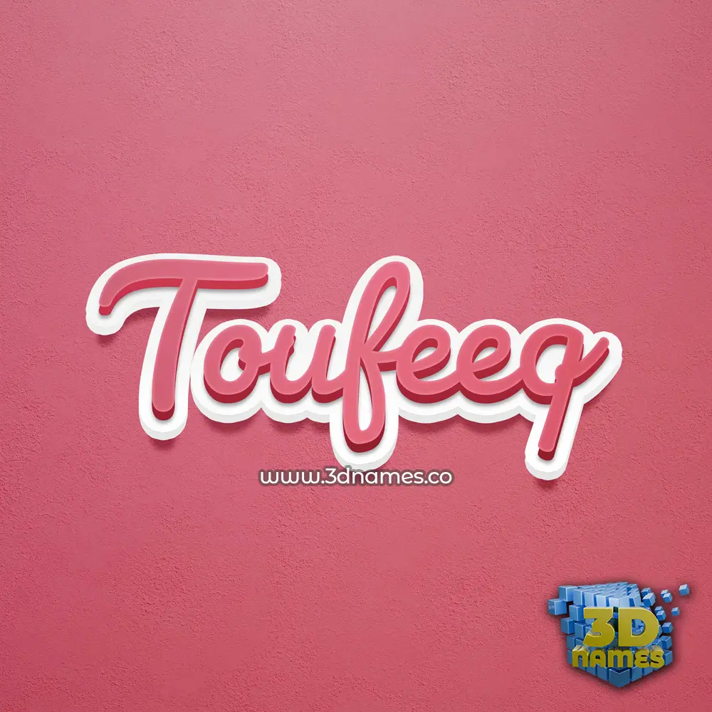 toufeeq in Red Scribble style - 3D name wallpaper