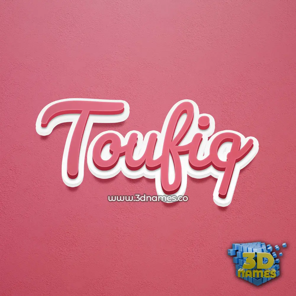 toufiq in Red Scribble style - 3D name wallpaper