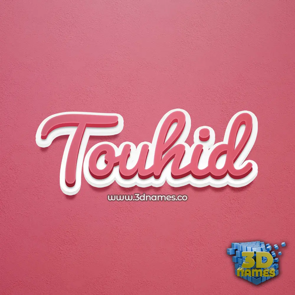 touhid in Red Scribble style - 3D name wallpaper