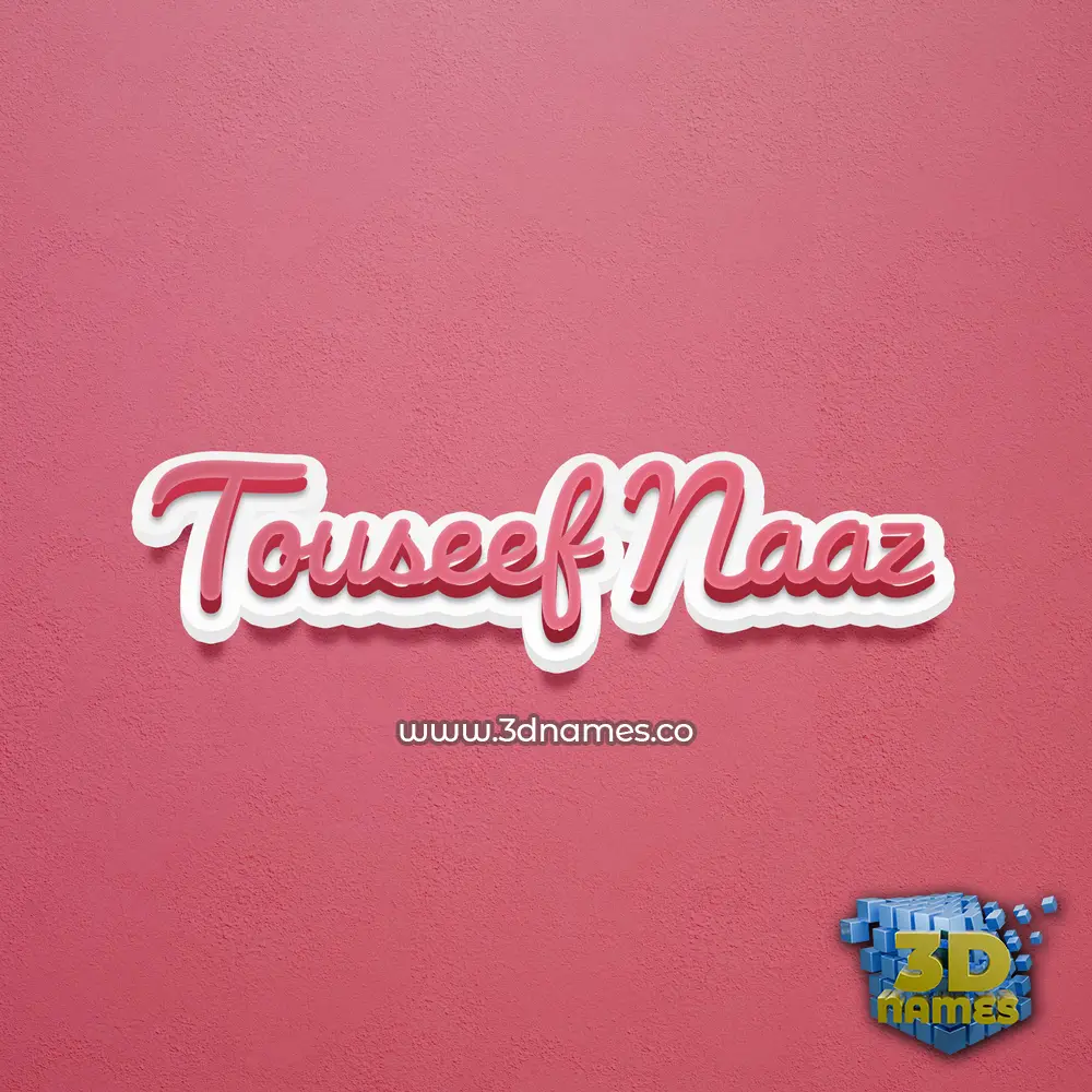 touseef naaz in Red Scribble style - 3D name wallpaper