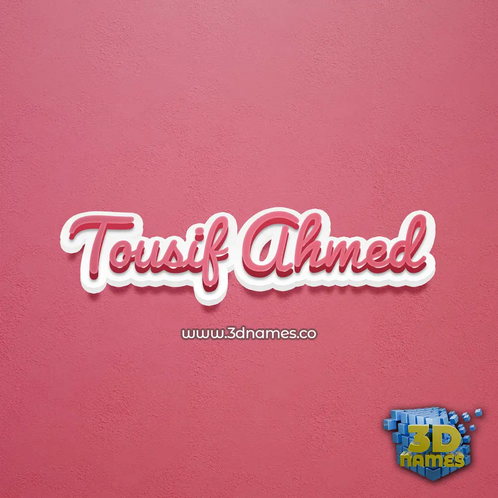 tousif ahmed in Red Scribble style - 3D name wallpaper