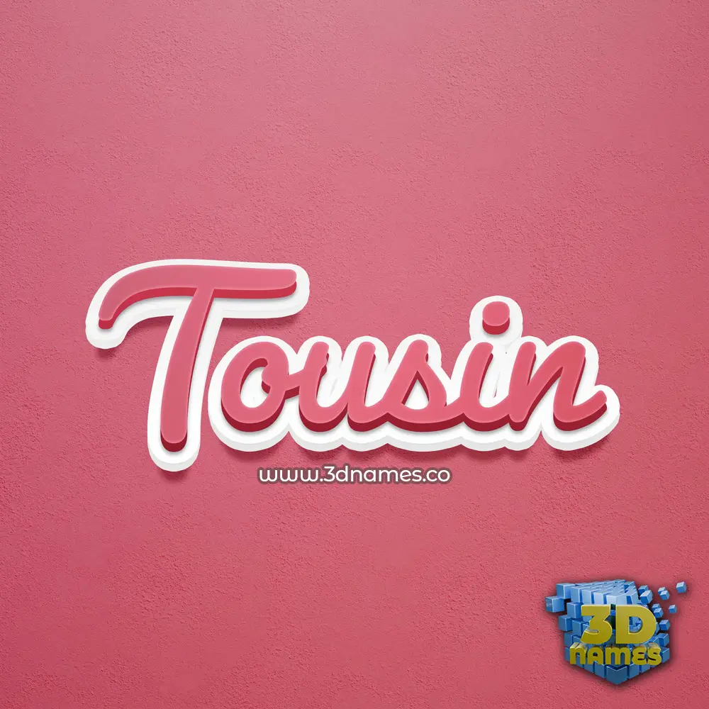 tousin in Red Scribble style - 3D name wallpaper