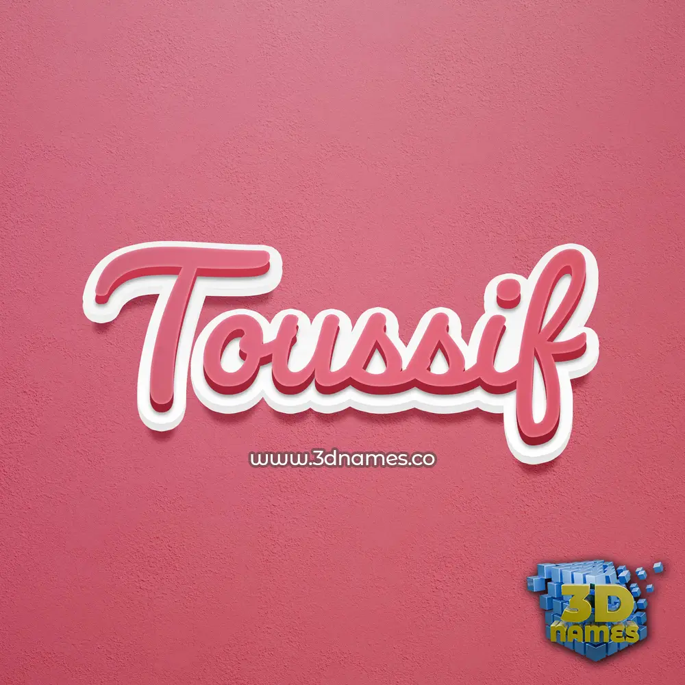 toussif in Red Scribble style - 3D name wallpaper