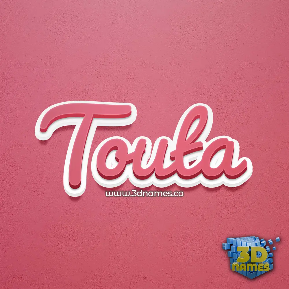 touta in Red Scribble style - 3D name wallpaper