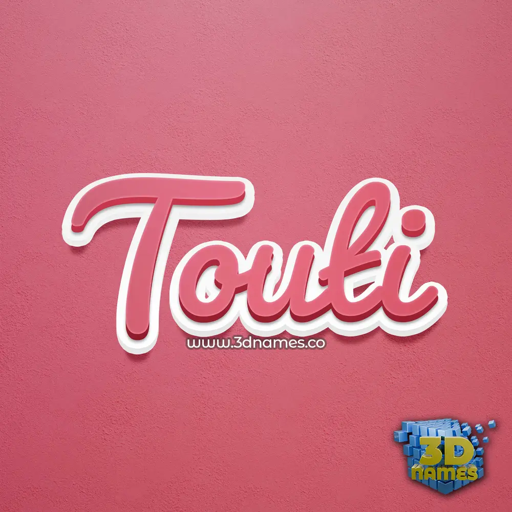 touti in Red Scribble style - 3D name wallpaper