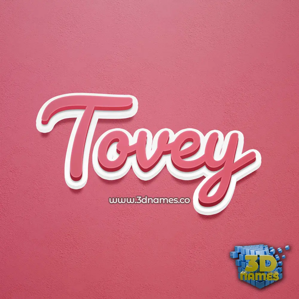tovey in Red Scribble style - 3D name wallpaper