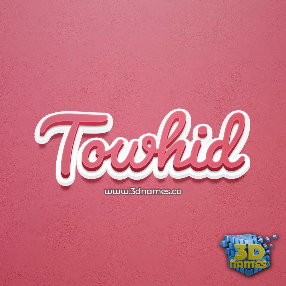 towhid in Red Scribble style - 3D name wallpaper