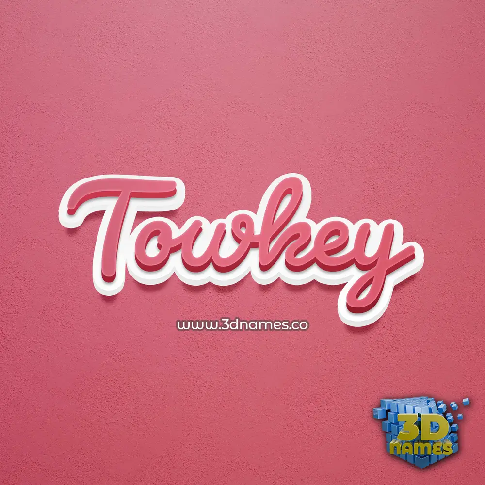 towkey in Red Scribble style - 3D name wallpaper