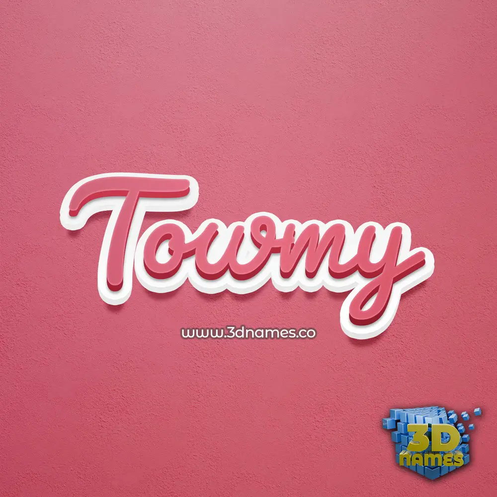 towmy in Red Scribble style - 3D name wallpaper