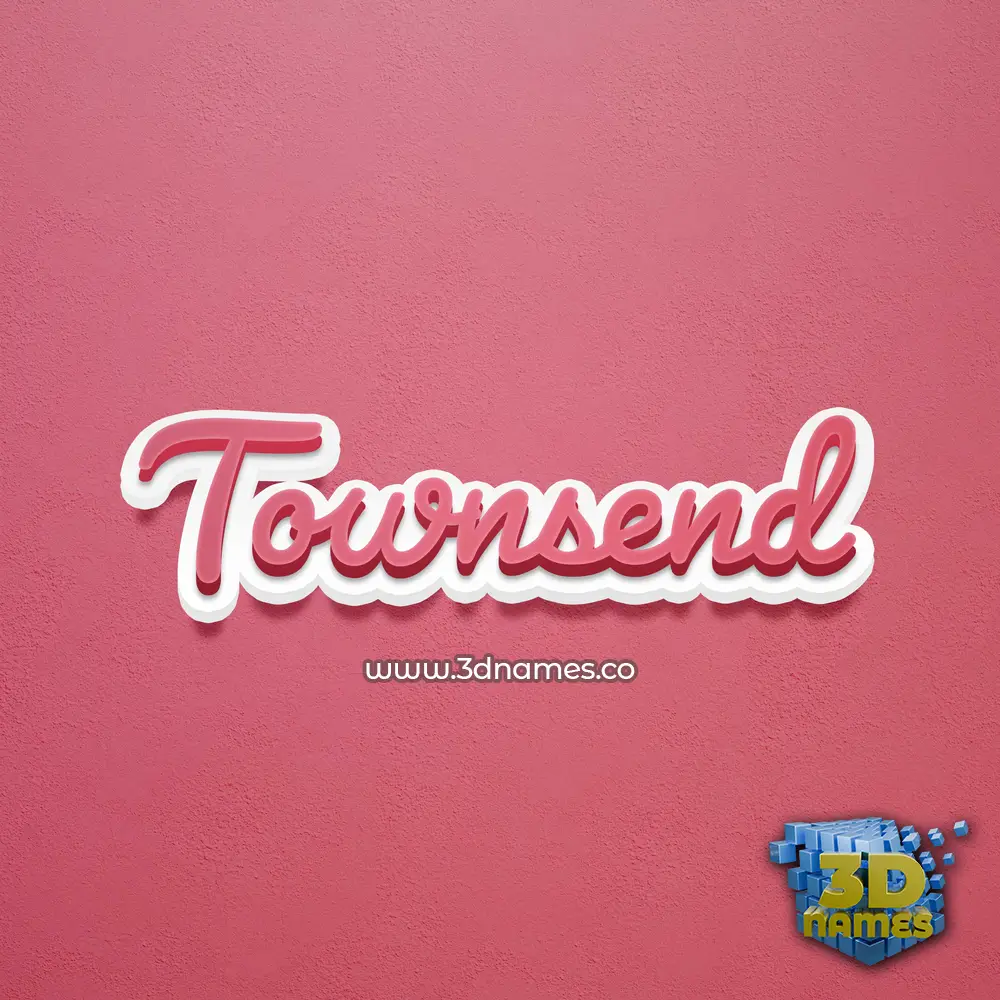 townsend in Red Scribble style - 3D name wallpaper
