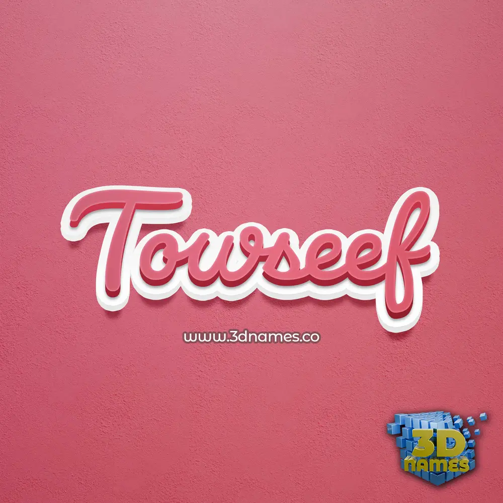 towseef in Red Scribble style - 3D name wallpaper
