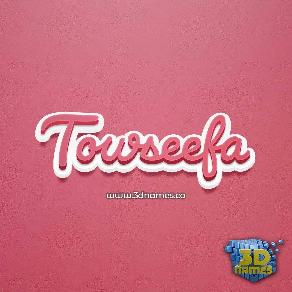 towseefa in Red Scribble style - 3D name wallpaper