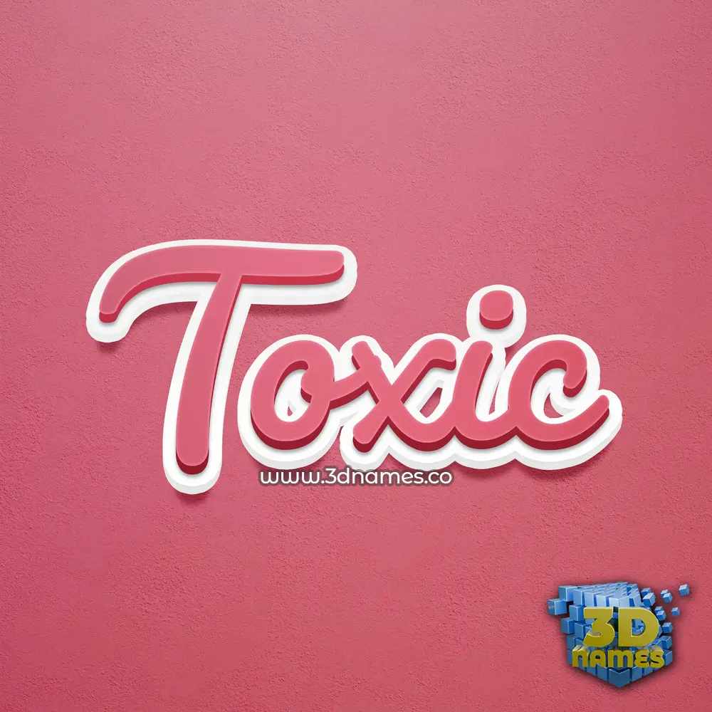toxic in Red Scribble style - 3D name wallpaper