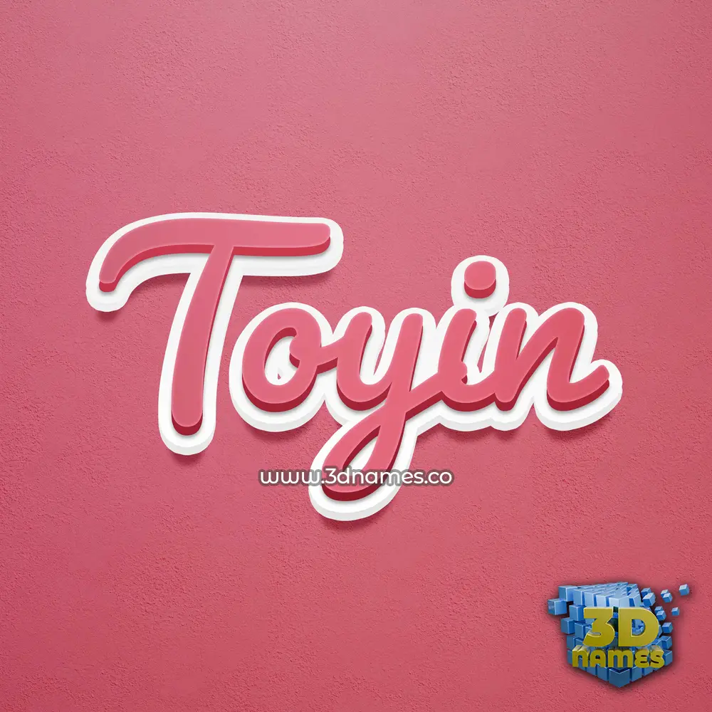 toyin in Red Scribble style - 3D name wallpaper