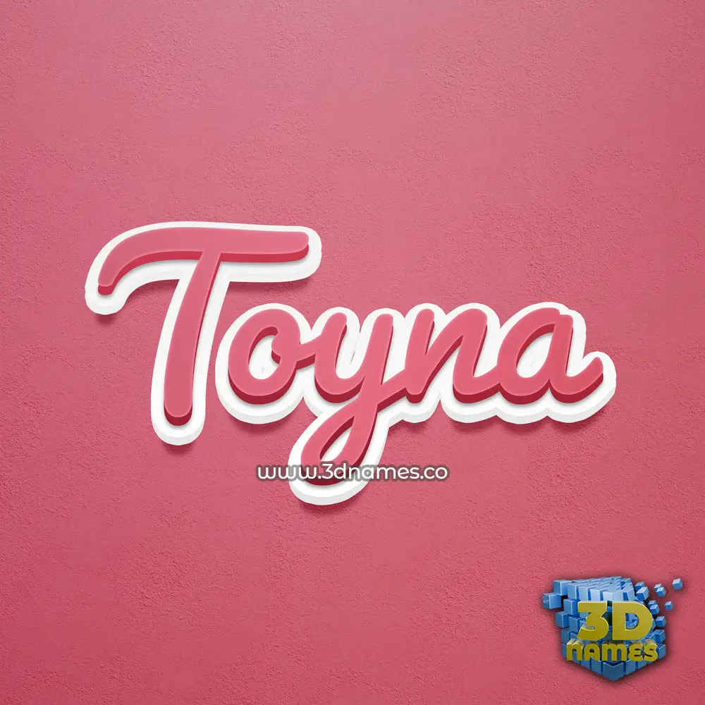 toyna in Red Scribble style - 3D name wallpaper