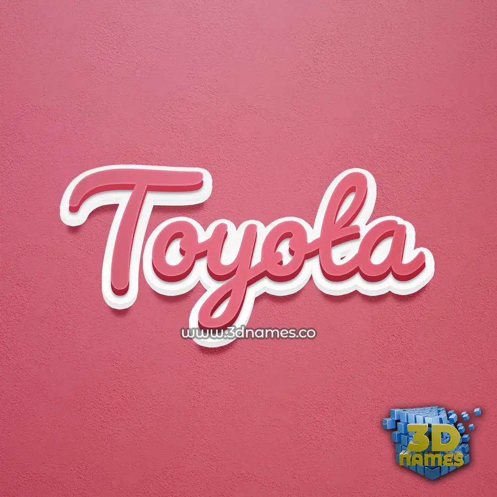 toyota in Red Scribble style - 3D name wallpaper