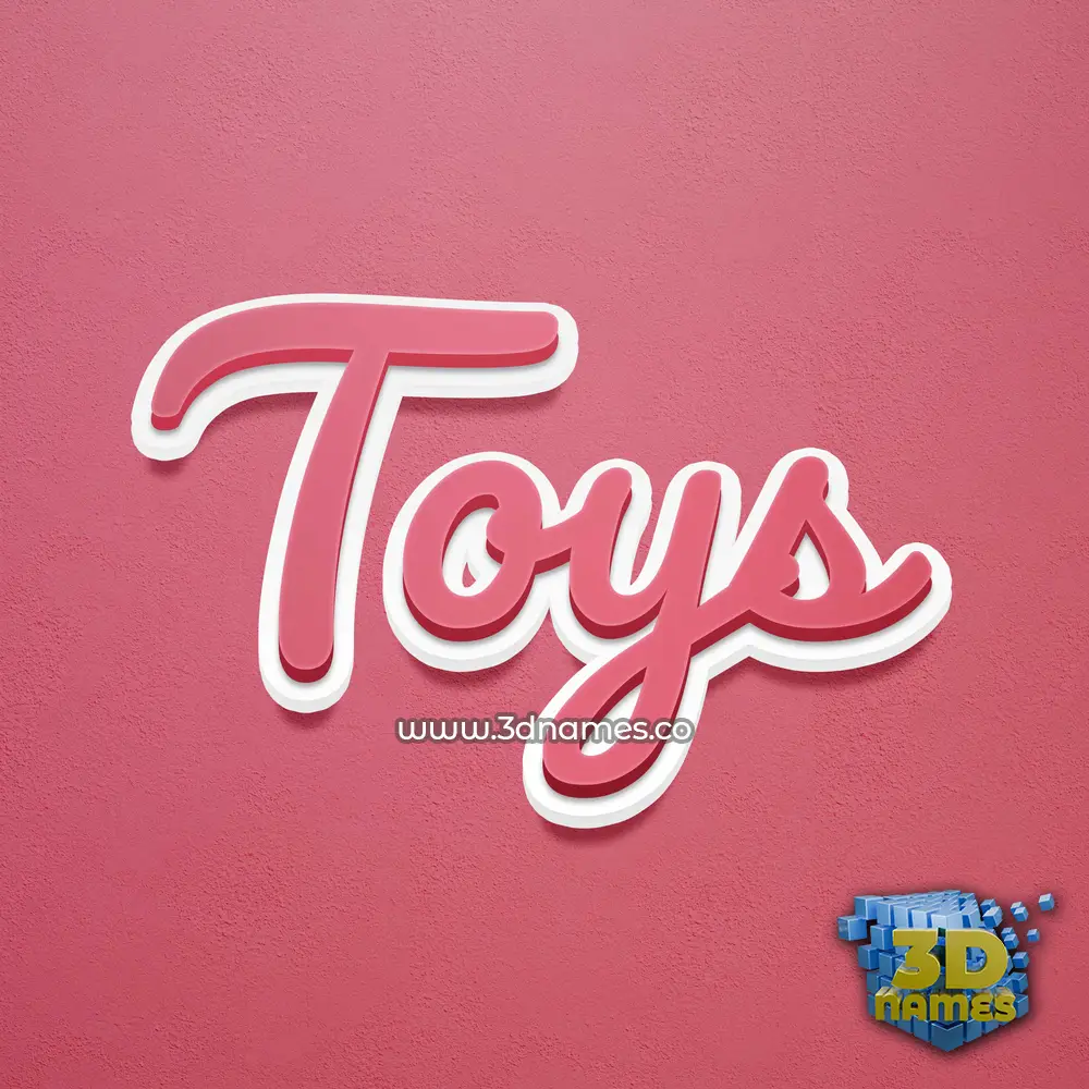 toys in Red Scribble style - 3D name wallpaper