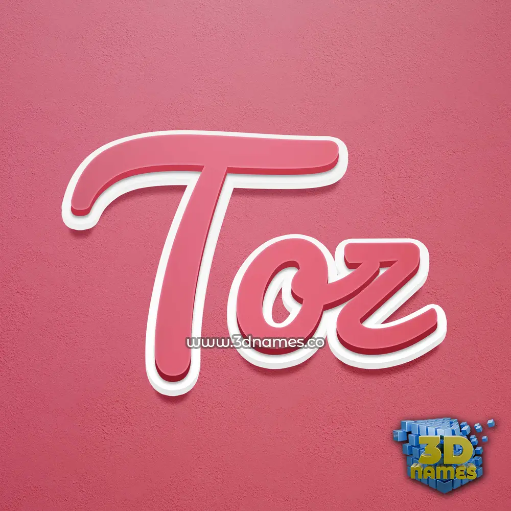 toz in Red Scribble style - 3D name wallpaper