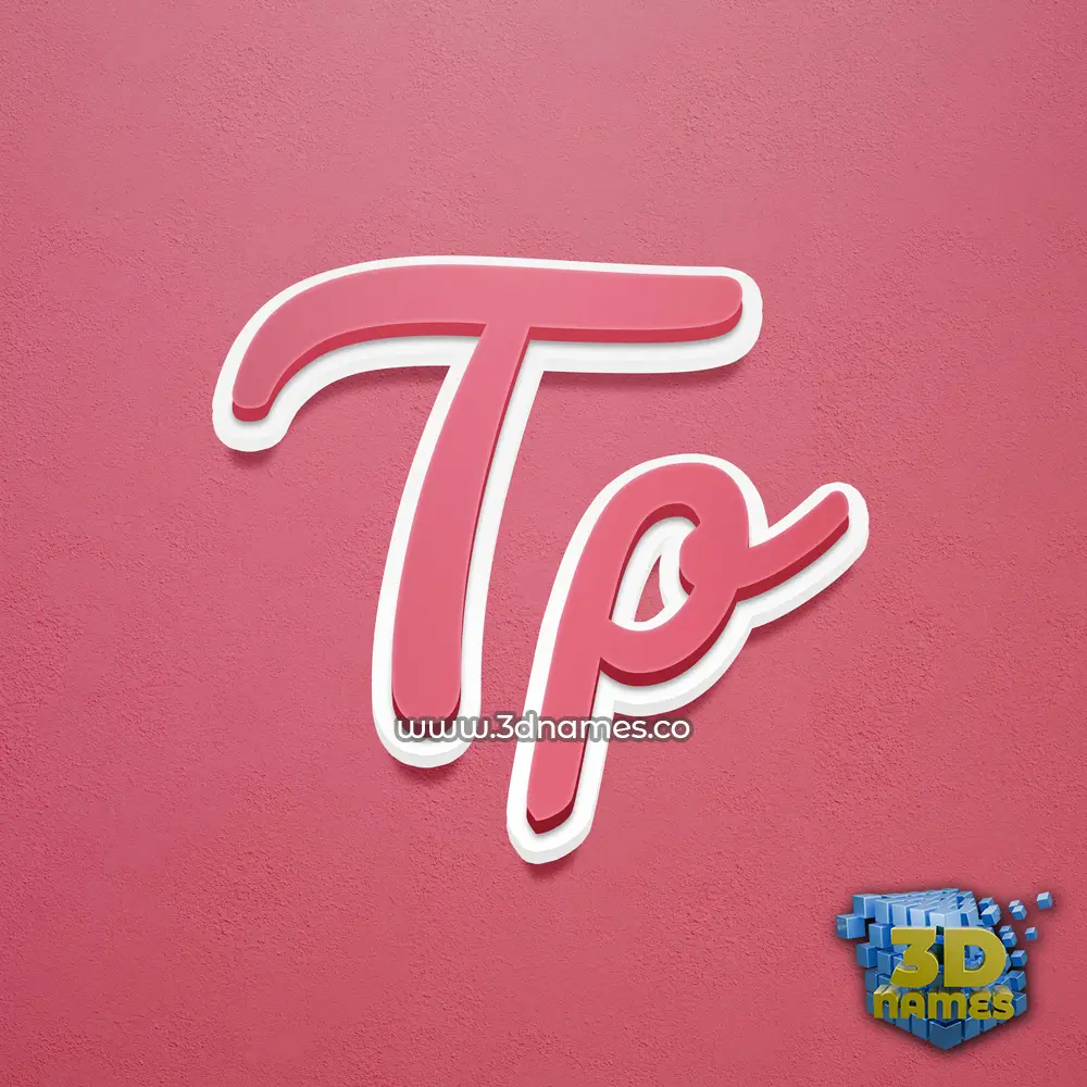 tp in Red Scribble style - 3D name wallpaper