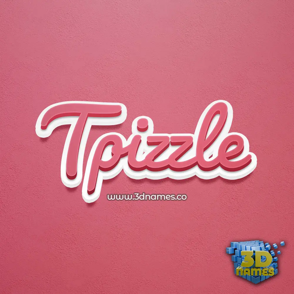 tpizzle in Red Scribble style - 3D name wallpaper
