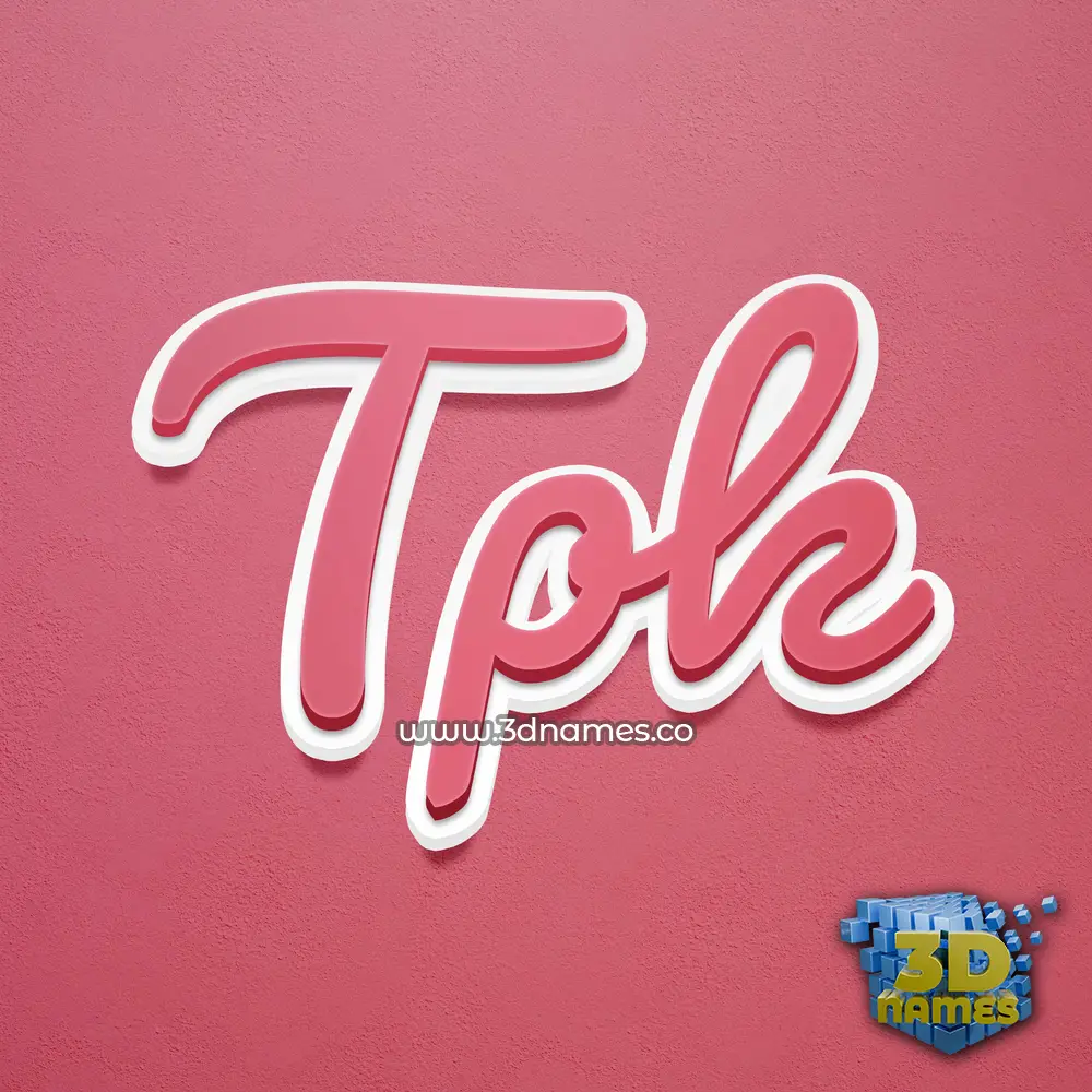 tpk in Red Scribble style - 3D name wallpaper