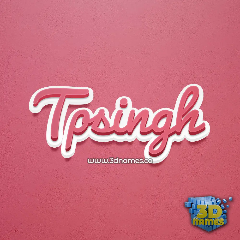 tpsingh in Red Scribble style - 3D name wallpaper
