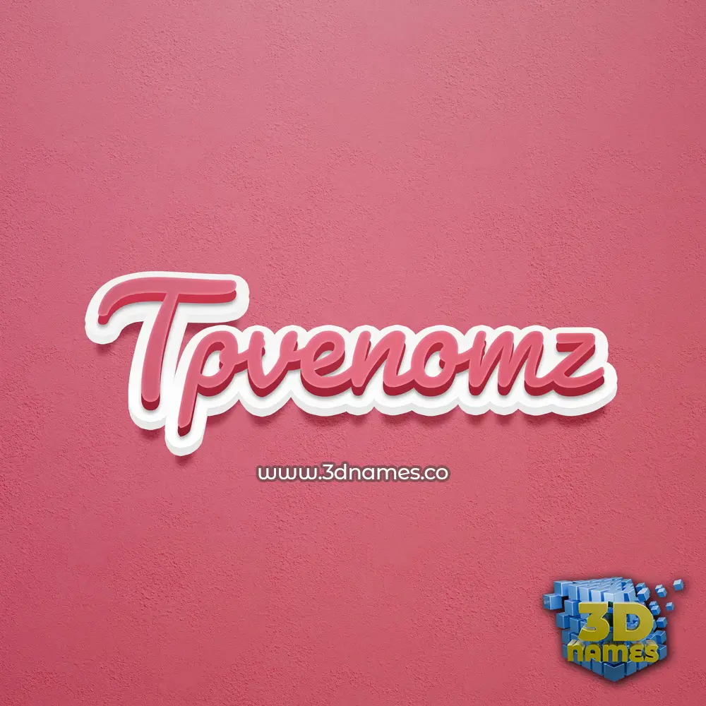 tpvenomz in Red Scribble style - 3D name wallpaper