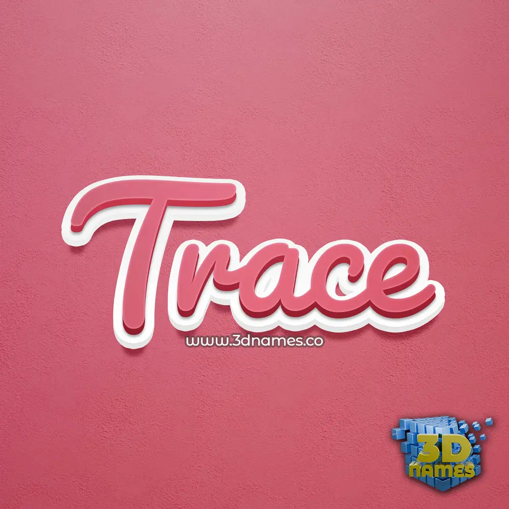 trace in Red Scribble style - 3D name wallpaper