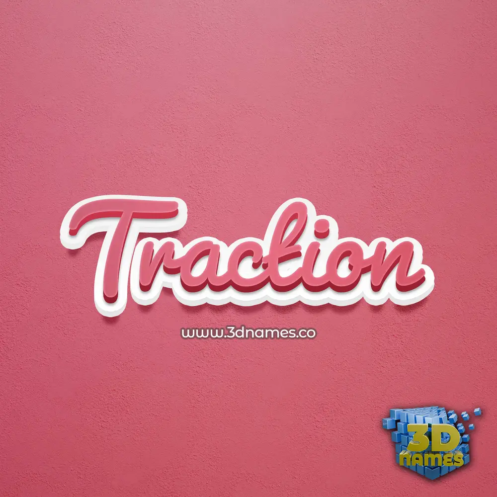 traction in Red Scribble style - 3D name wallpaper