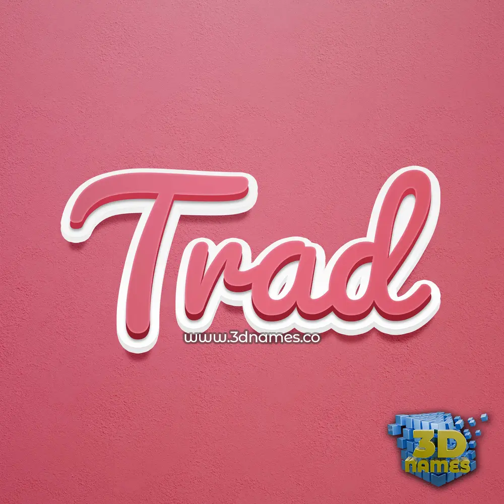 trad in Red Scribble style - 3D name wallpaper