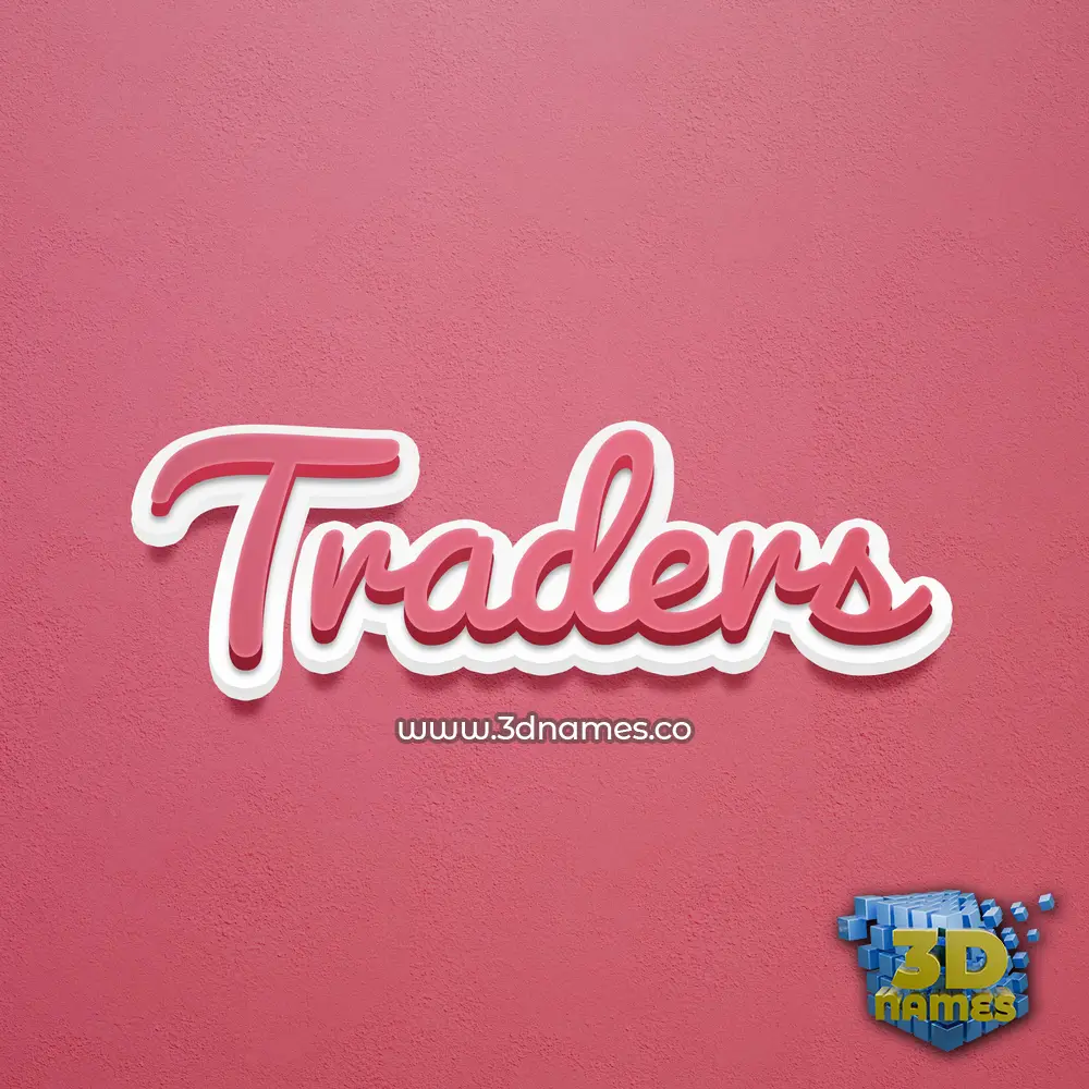 traders in Red Scribble style - 3D name wallpaper