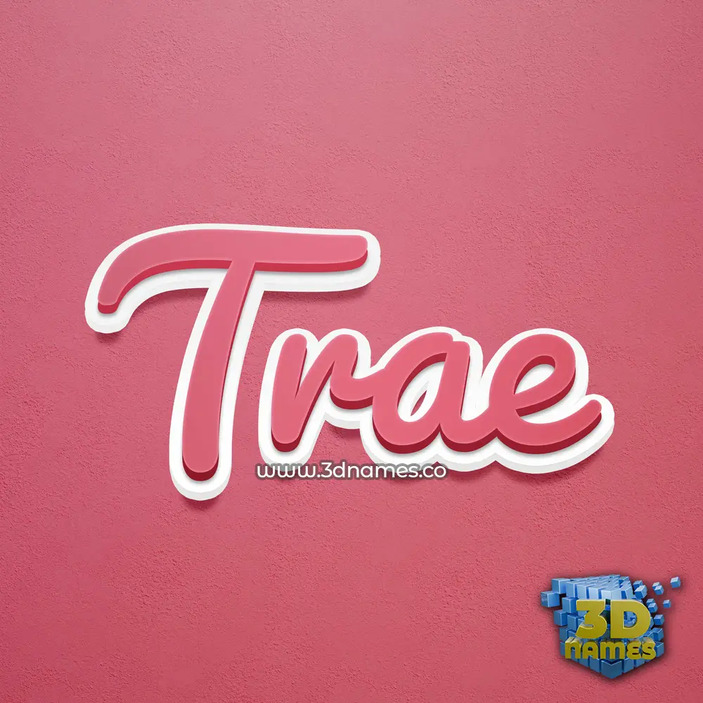 trae in Red Scribble style - 3D name wallpaper