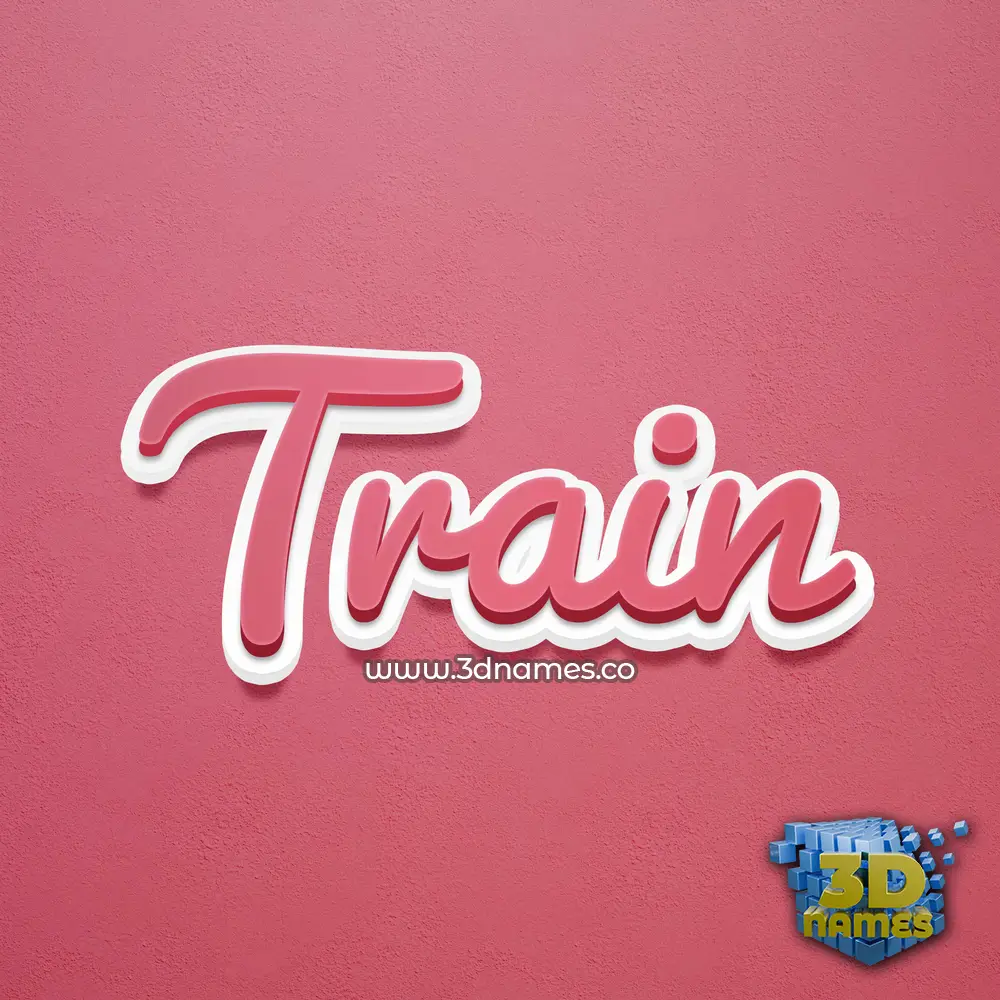 train in Red Scribble style - 3D name wallpaper