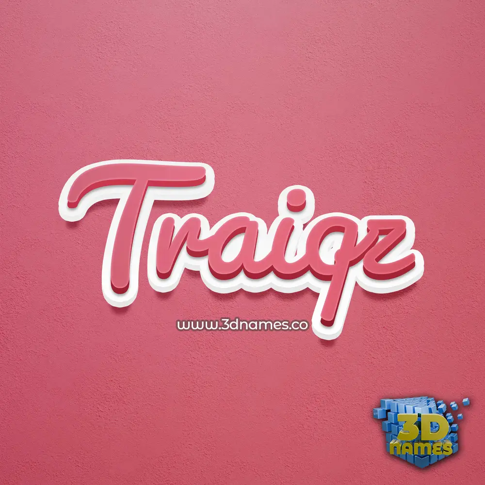 traiqz in Red Scribble style - 3D name wallpaper