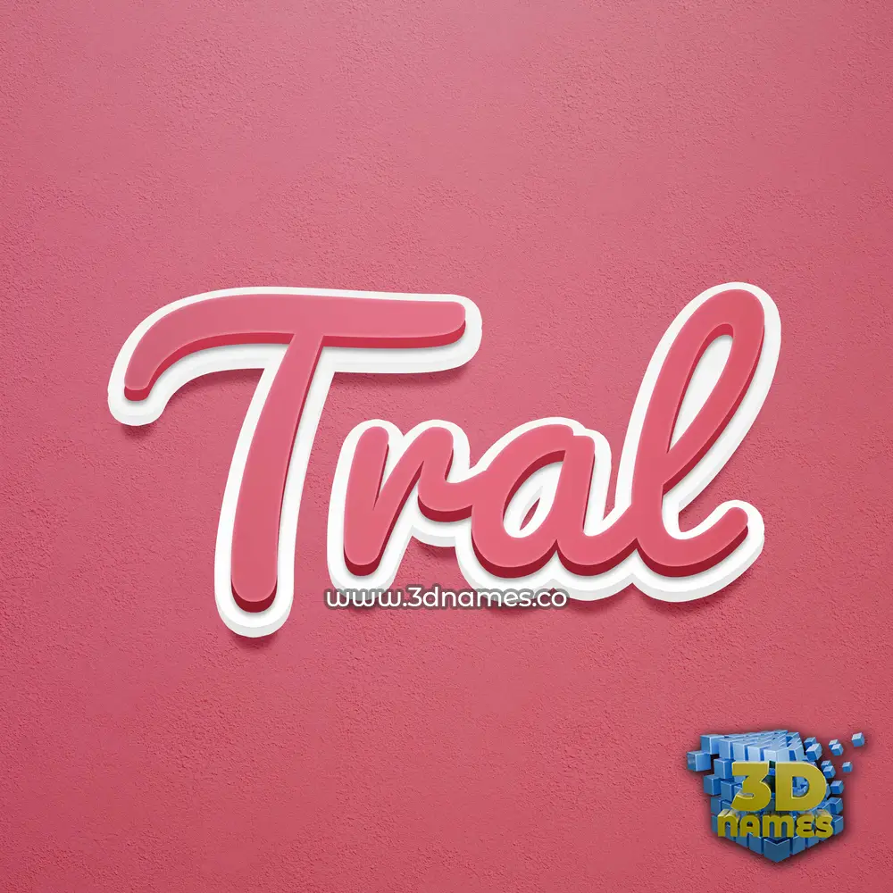 tral in Red Scribble style - 3D name wallpaper
