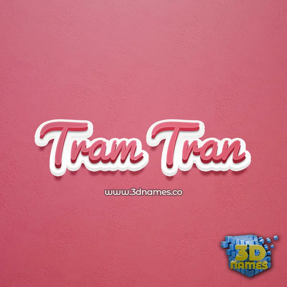 tram tran in Red Scribble style - 3D name wallpaper